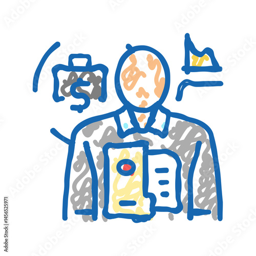 business scientist worker icon doodle illustration