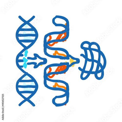 biosynthesis biochemistry icon doodle illustration