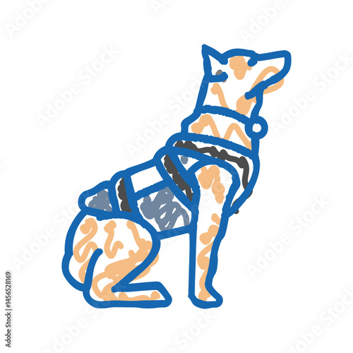 police dog crime icon doodle illustration