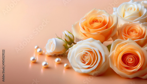 Orange Rose Background Generated image