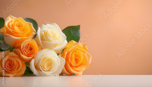 Orange Rose Background Generated image