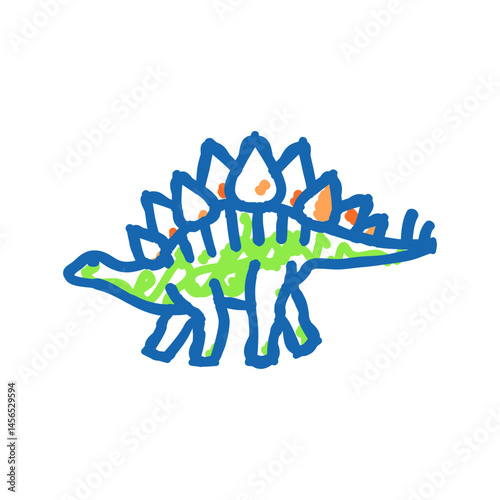 stegosaurus dinosaur animal icon doodle illustration