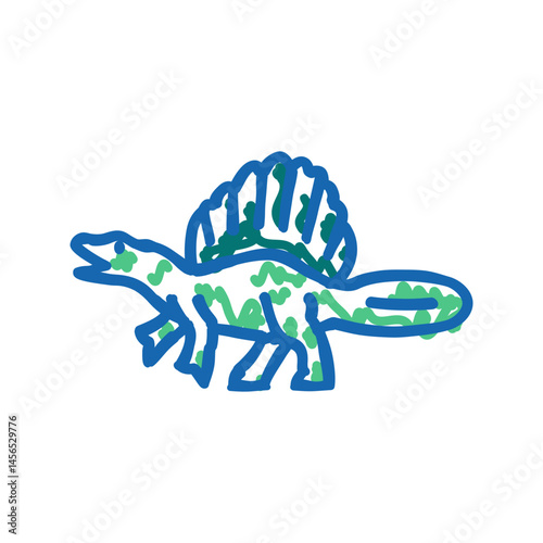 spinosaurus dinosaur animal icon doodle illustration