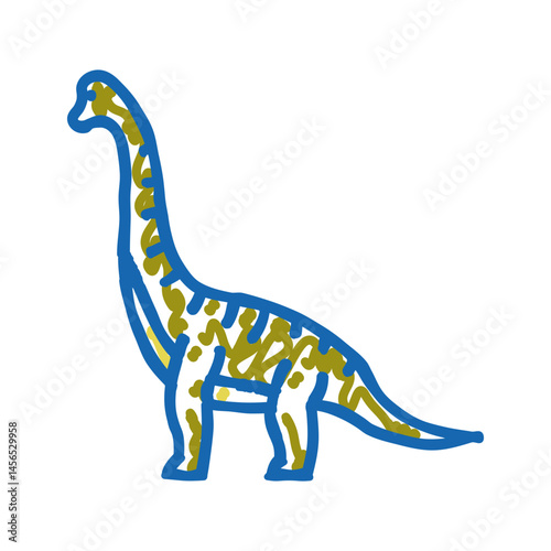 brachiosaurus dinosaur animal icon doodle illustration