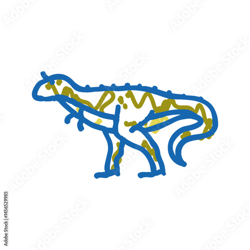 carnotaurus dinosaur animal icon doodle illustration
