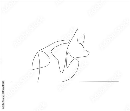 One continuous line drawing of anubis god. single line illustration of egypt mythological creatures concept. editable stroke