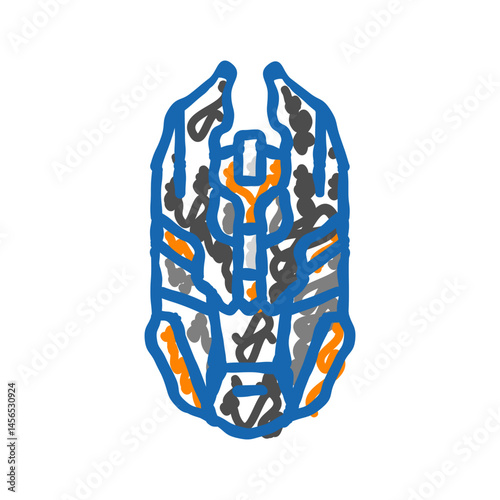 mouse gaming pc icon doodle illustration