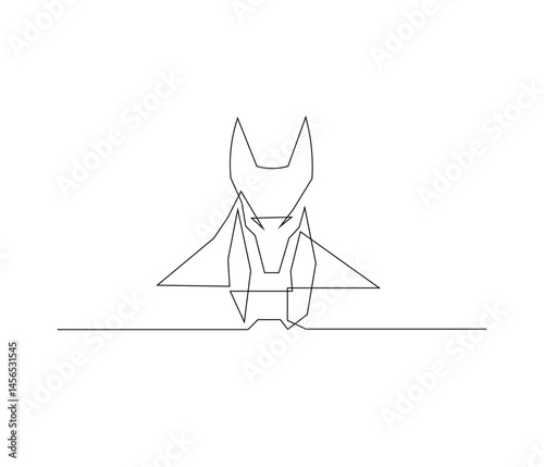 One continuous line drawing of anubis god. single line illustration of egypt mythological creatures concept. editable stroke