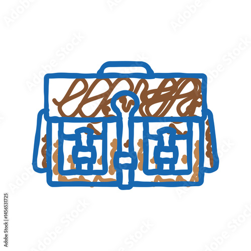 messenger bag hipster retro icon doodle illustration