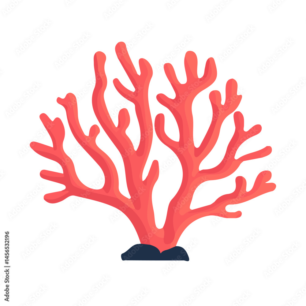Naklejka premium My Simple flat 2D illustration of coral isolated on a transparent background, EPS Format, vector, flat design, animation design, simple flat 2D