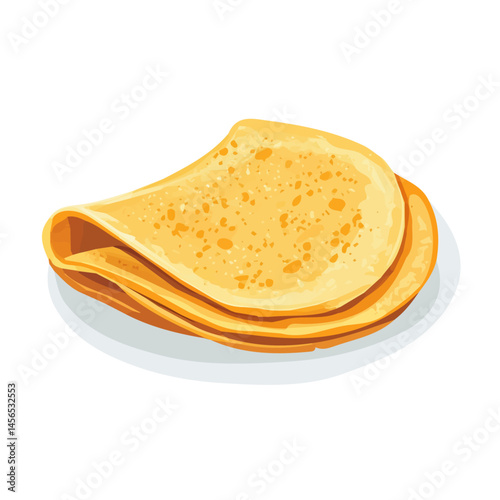 My Simple flat 2D illustration of a crepe isolated on a transparent background, EPS Format, vector, flat design, animation design, simple flat 2D