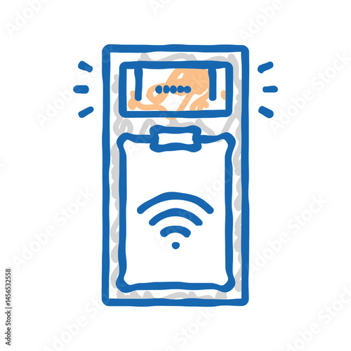 smart motion sensor home icon doodle illustration