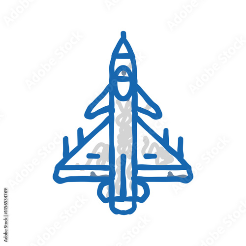 fighter jet weapon war icon doodle illustration
