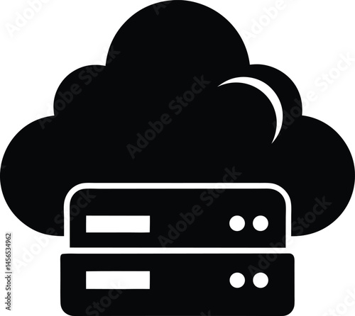 cloud storage black silhouette