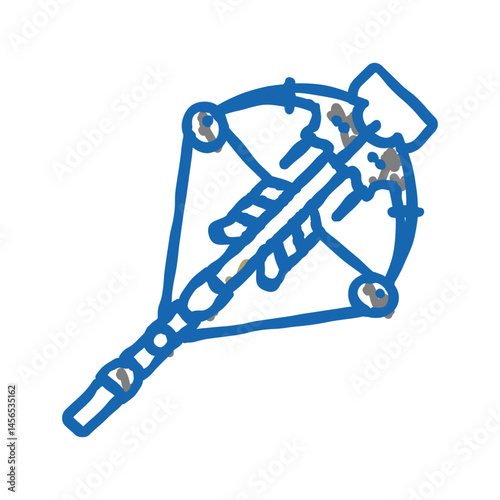 crossbow weapon military icon doodle illustration