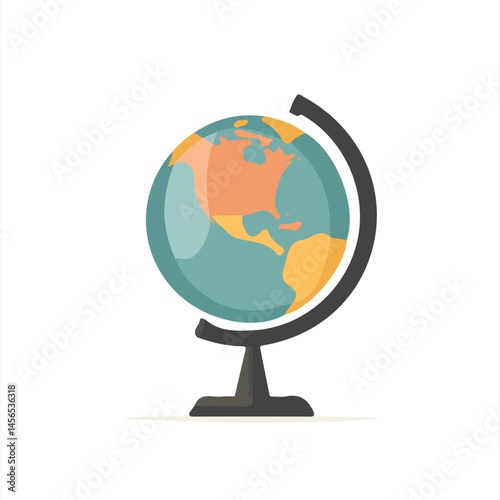 My Simple flat 2D icon of a globe internet isolated on a transparent background, vector, flat design, animation design, simple flat 2D icon, minimalist design