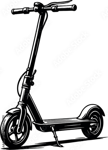Electric Scooter vector black silhouette print design