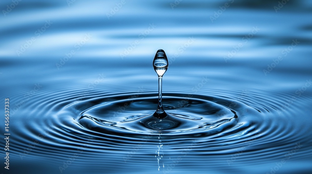 Water droplet impact on placid surface Water droplet impact on placid surface