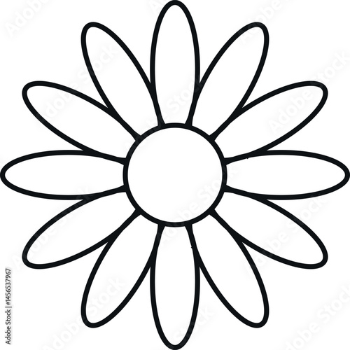 Daisy flower outline icon. Flower signs and symbols.