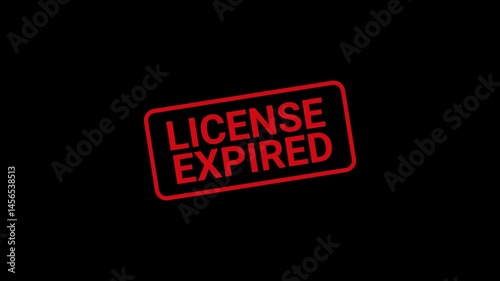License expired Text Stamp Animation