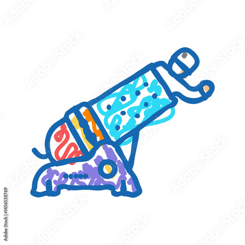 human cannonball carnival vintage show icon doodle illustration