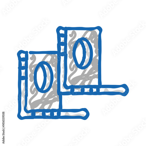 corner brace hardware furniture fitting icon doodle illustration