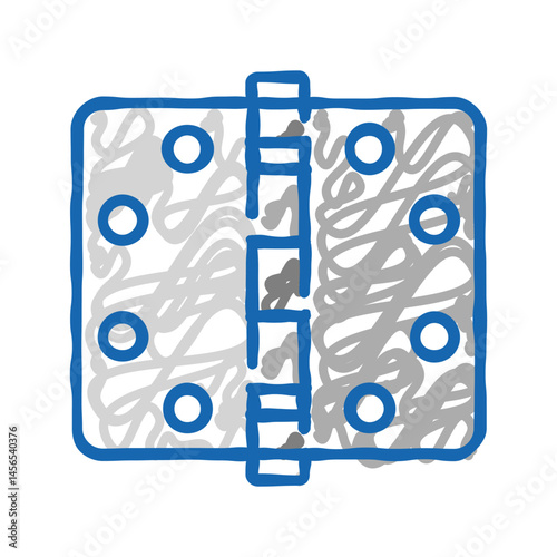 hinge hardware furniture fitting icon doodle illustration
