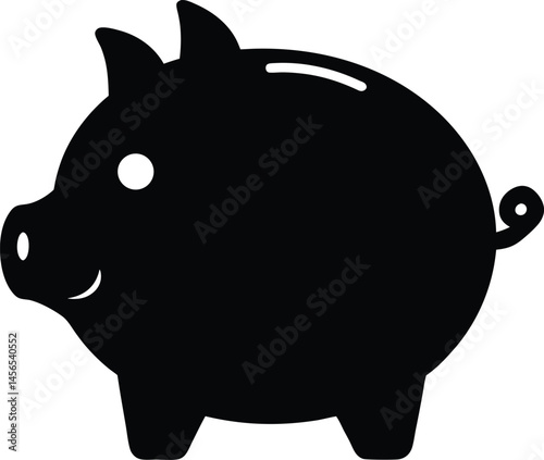 piggy bank black silhouette