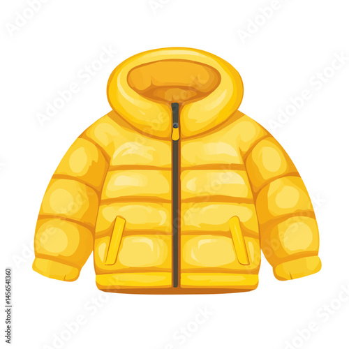 A Simple flat 2D icon of kids puffer jacket isolated on a transparent background, vector, flat design, animation design, simple flat 2D icon, minimalist design, clipart, illustration