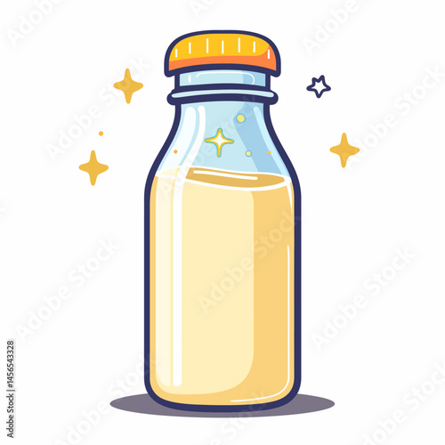 Vector illustration of a Baby bottle with milk