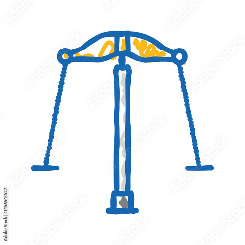 giant stride park outdoor kid play icon doodle illustration