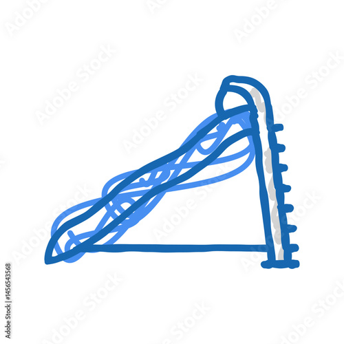 free standing slide park kid play icon doodle illustration
