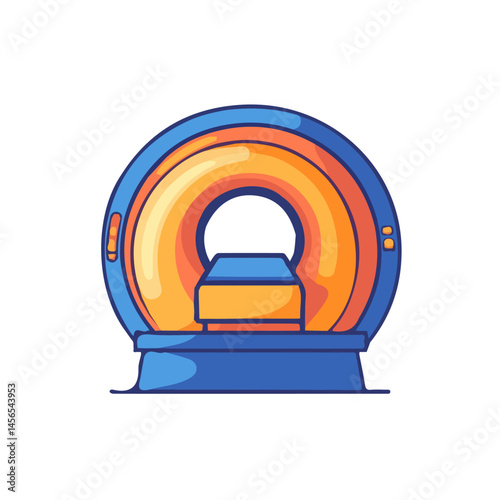 My Simple flat 2D illustration MRI scanner isolated on a transparent background, vector, flat design, animation design, simple flat 2D icon, clipart