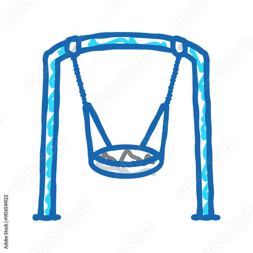 accelerator swing park kid play icon doodle illustration