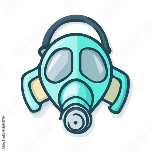 My Simple flat 2D illustration of oxygen mask isolated on a transparent background, vector, flat design, animation design, simple flat 2D icon, clipart
