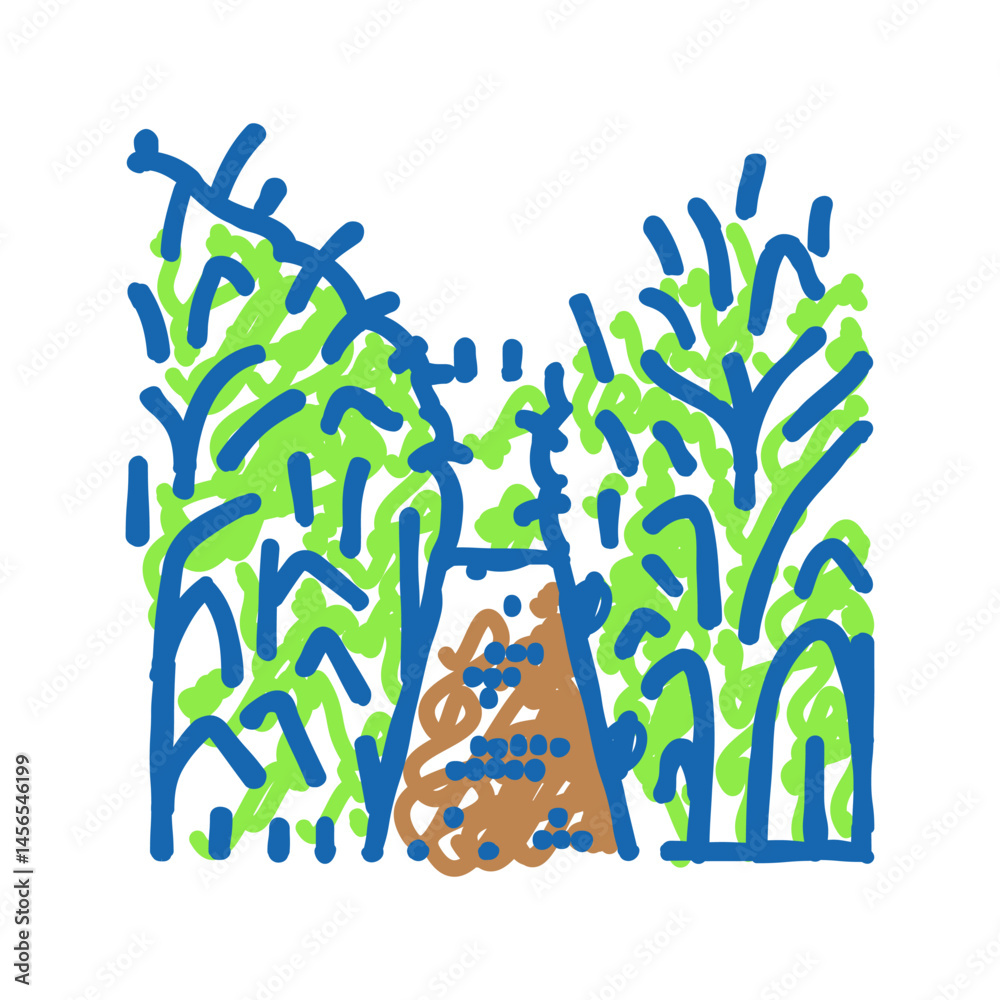 Obraz premium corn maze autumn season icon doodle illustration