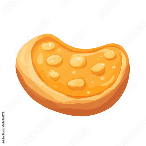My Simple flat 2D illustration of a peanut brittle candy isolated on a transparent background, vector, flat design, animation design, simple flat 2D icon, clipart