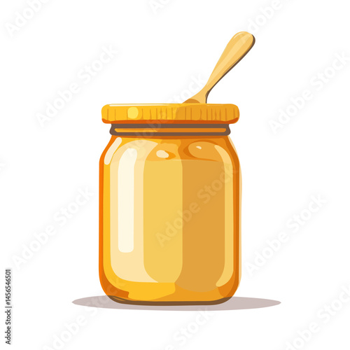 My Simple flat 2D illustration of a butter jar isolated on a transparent background, vector, flat design, animation design, simple flat 2D icon, clipart