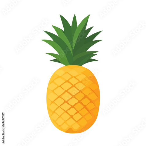 My Simple flat 2D illustration of a pineapple collection isolated on a transparent background, vector, flat design, animation design, simple flat 2D icon, clipart