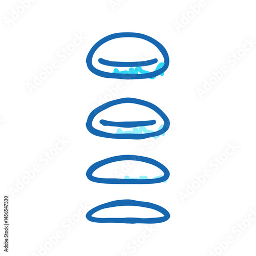 breast implant sizes surgery icon doodle illustration