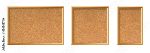 Cork board with wood frame. Empty corkboard with brown texture on transparent background. Business noticeboard. Vector