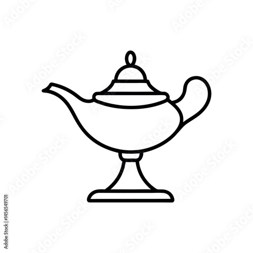 Earthen Lamp Drawing Line Art Vector