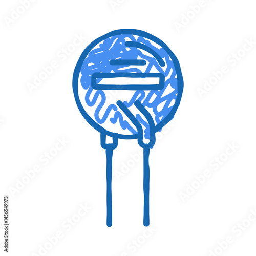 high voltage capacitor electronic component icon doodle illustration