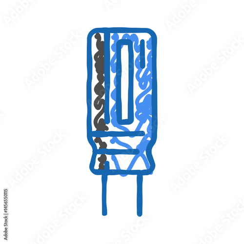 carbon film resistor electronic component icon doodle illustration