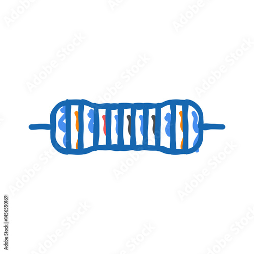 tantalum capacitor electronic component icon doodle illustration