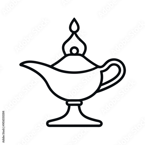 Earthen Lamp Design Line Art Vector