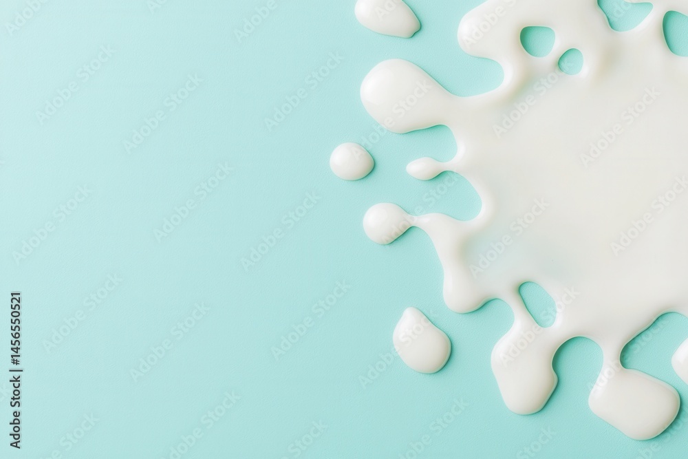 Creamy Milk Splash on Soft Mint Background for Freshness Theme Creamy Milk Splash on Soft Mint Background for Freshness Theme
