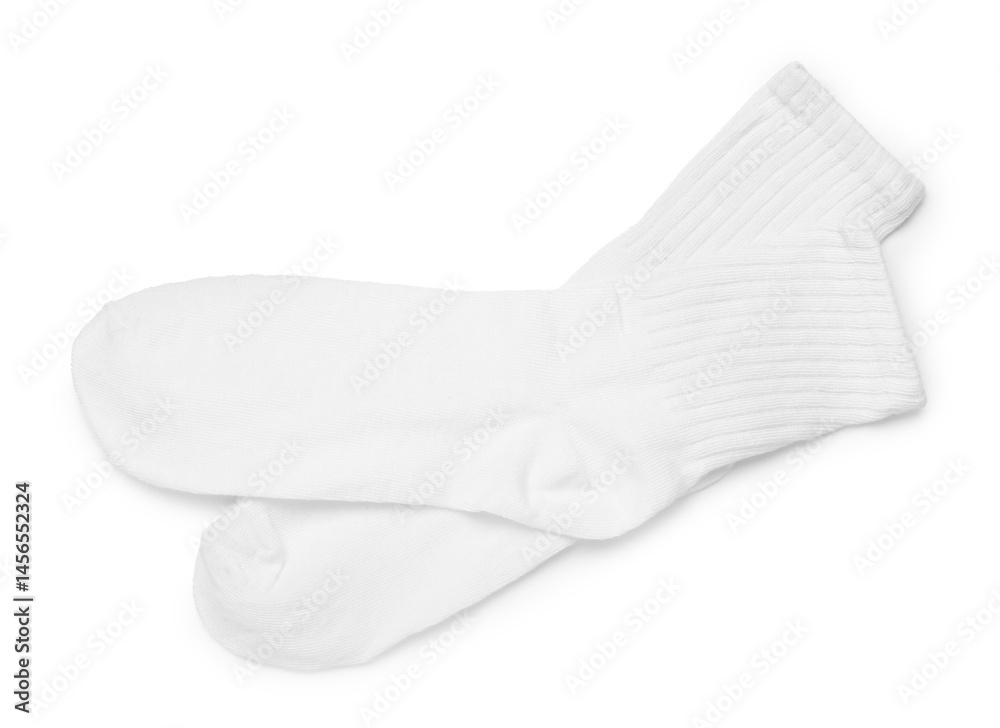 Pair of socks isolated on white, top view Pair of socks isolated on white, top view