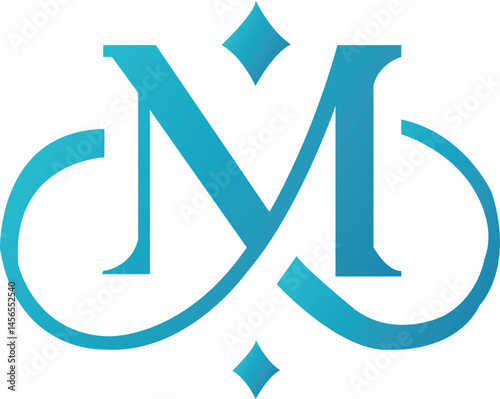 M Font Logo design Beast 