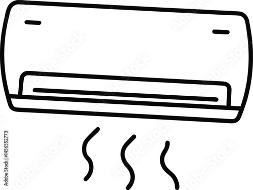 air conditioner icon line art vector illustration